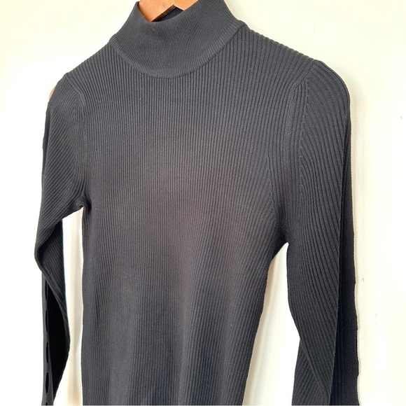 Tahari turtleneck sweater with long sleeves, fine rib, rayon blend - Picture 4 of 11